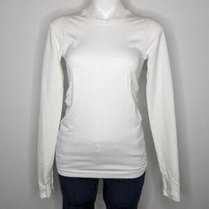 Athleta white Flurry Blizzard Rib long sleeve top S
